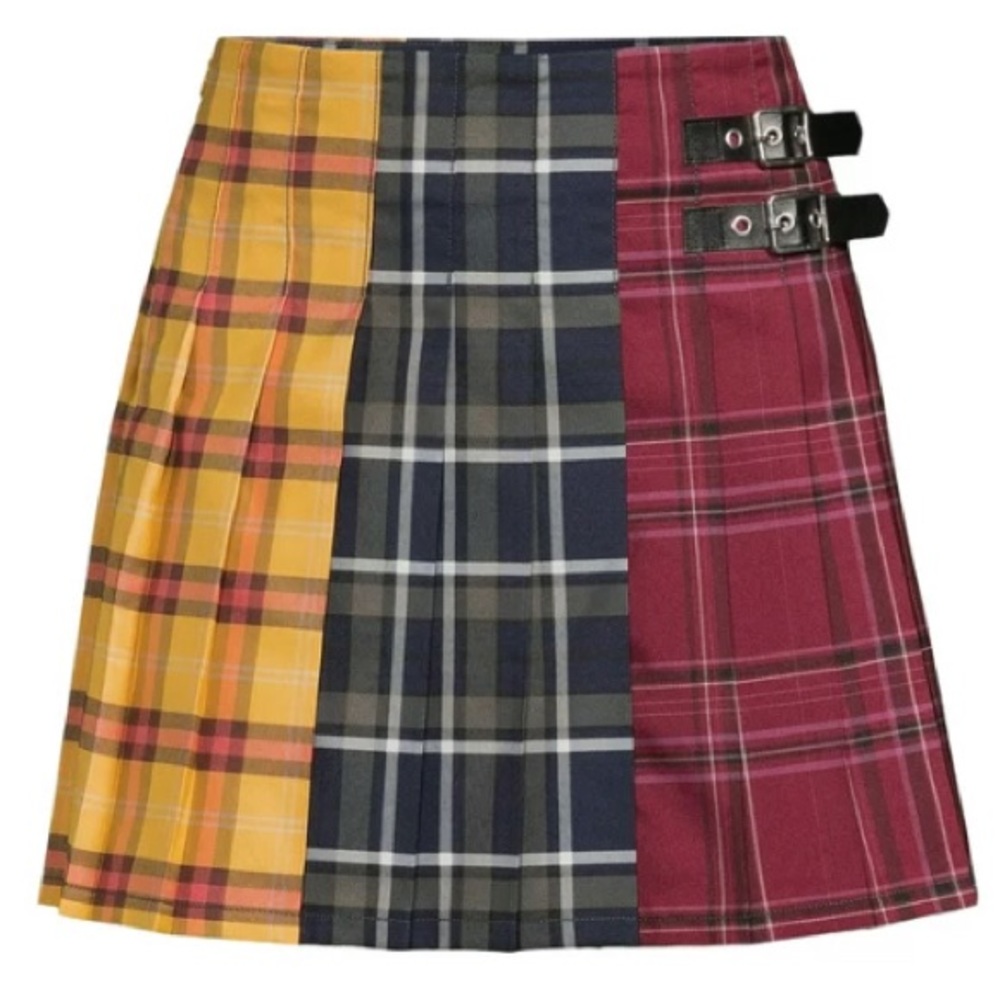 No Boundaries Juniors' Plaid Kilted Pleated Skirt NWT